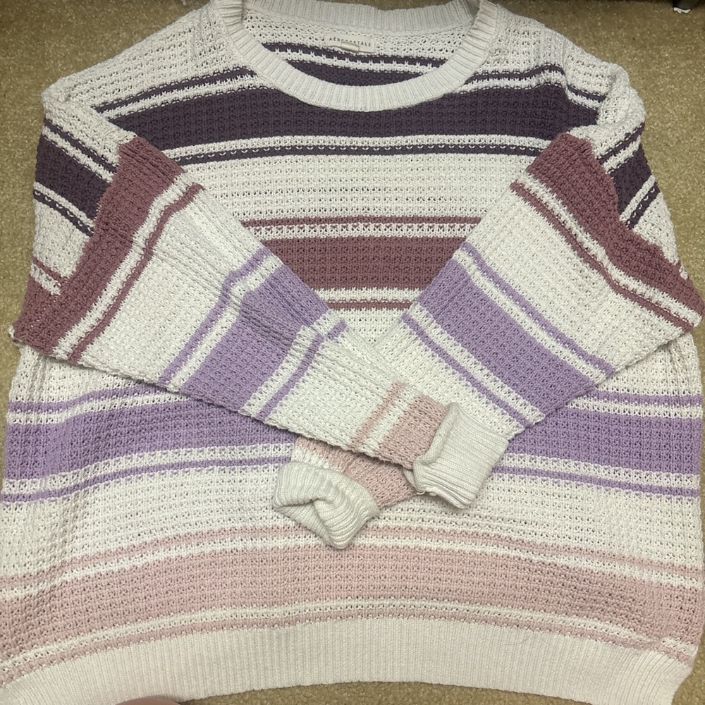 Aeropostale Women's Striped Sweater in Purple and Pink